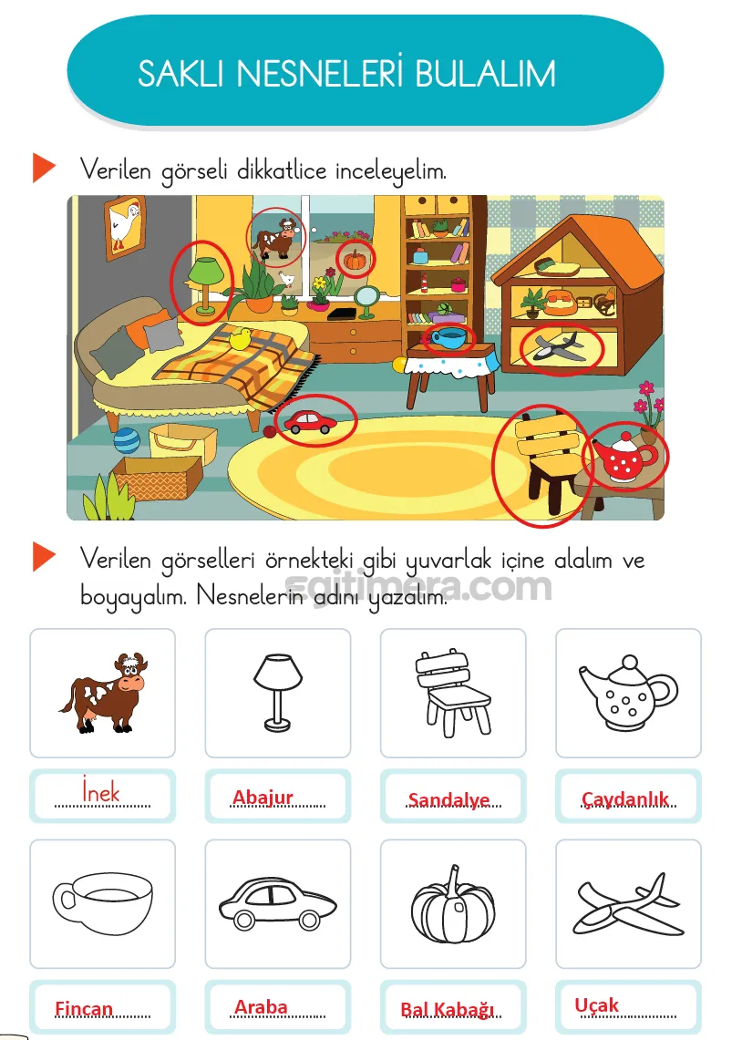 1.Sınıf Türkçe Ders Kitapları Cevapları Sayfa 13 – MEB Yayınları