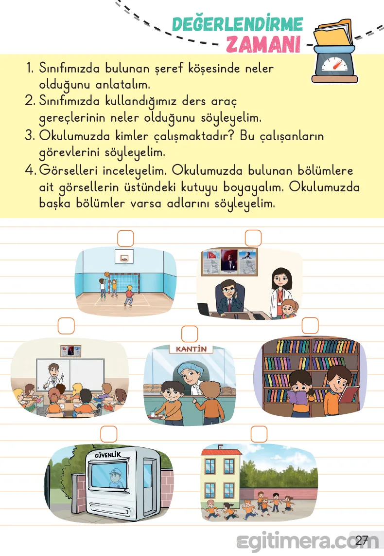 1. Sınıf Hayat Bilgisi Ders Kitabı Cevapları Sayfa 27 – MEB Yayınları