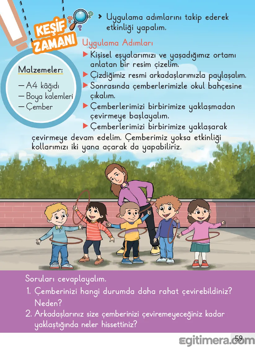 1. Sınıf Hayat Bilgisi Ders Kitabı Cevapları Sayfa 59 – MEB Yayınları