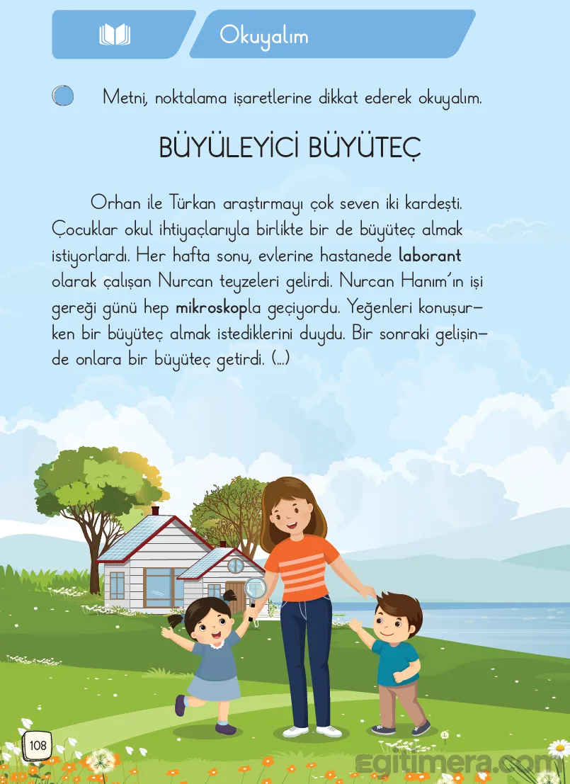 1.Sınıf Türkçe Ders Kitapları Cevapları Sayfa 108 – MEB Yayınları