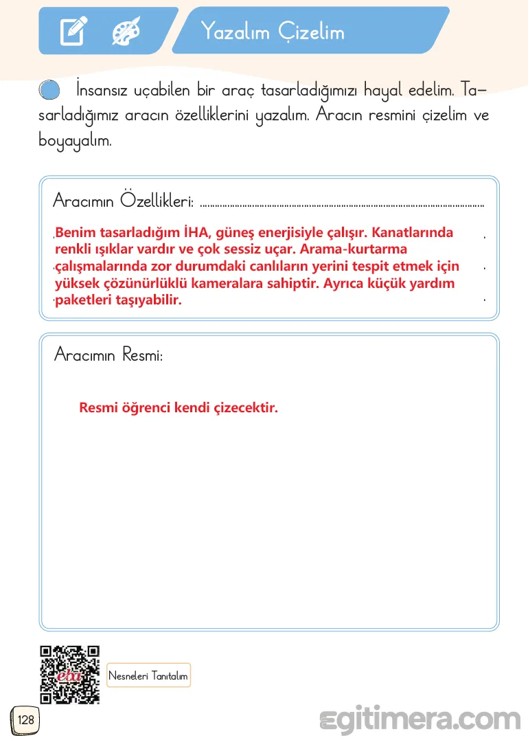 1.Sınıf Türkçe Ders Kitapları Cevapları Sayfa 128 – MEB Yayınları