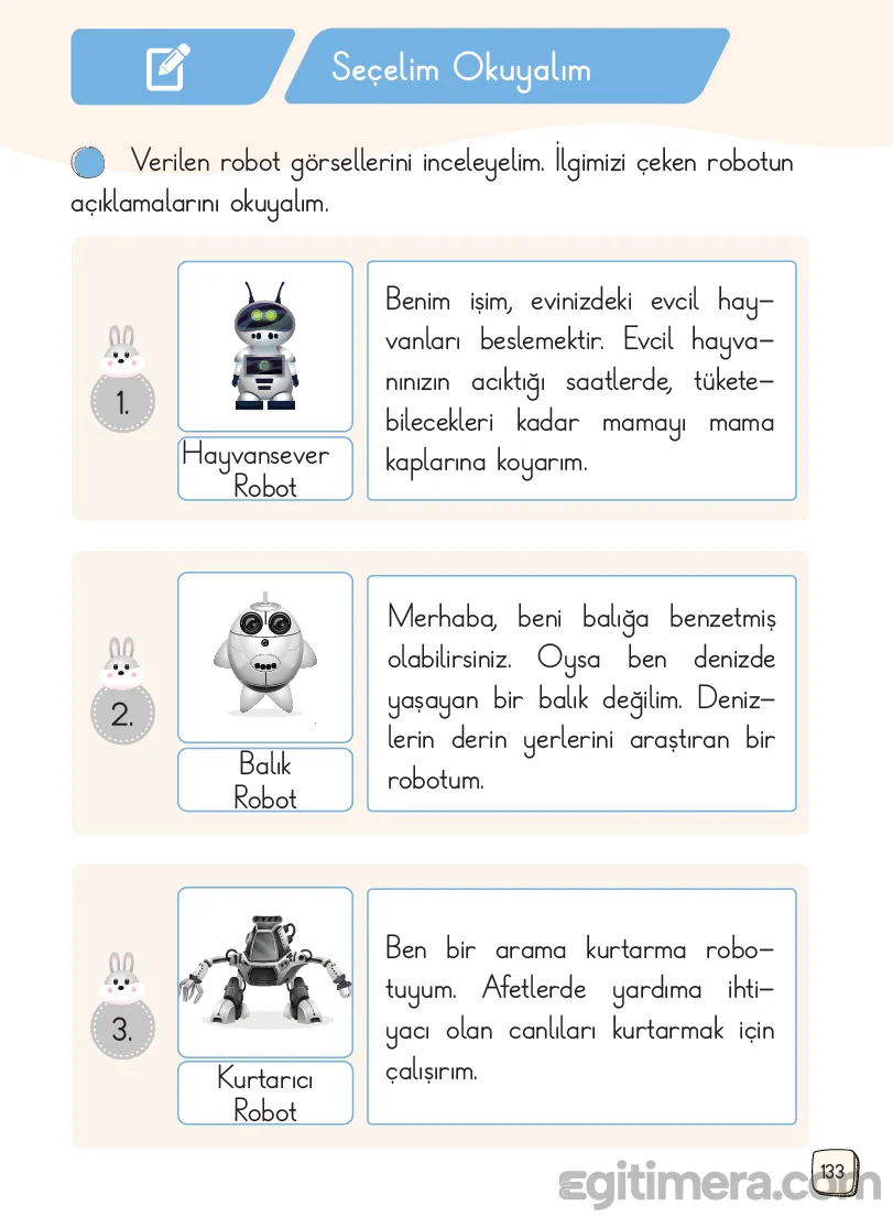 1.Sınıf Türkçe Ders Kitapları Cevapları Sayfa 133 – MEB Yayınları