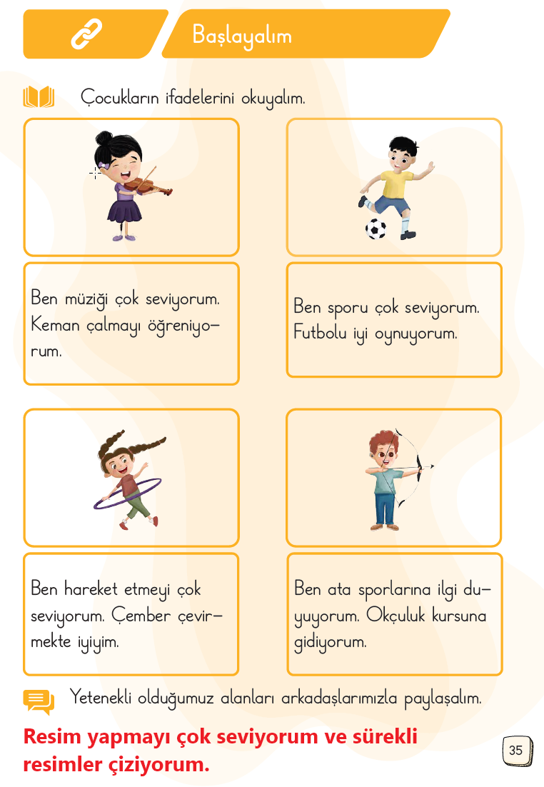 1.Sınıf Türkçe Ders Kitapları Cevapları Sayfa 35 – MEB Yayınları