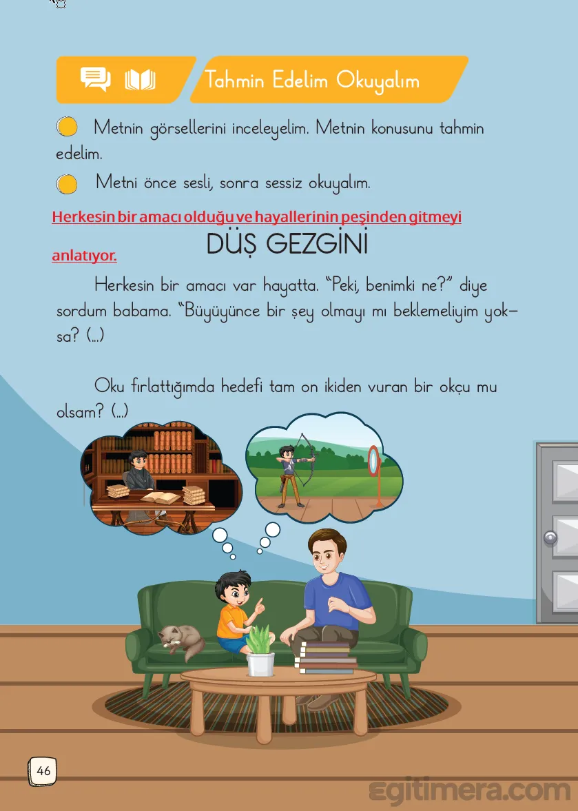 1.Sınıf Türkçe Ders Kitapları Cevapları Sayfa 46 – MEB Yayınları