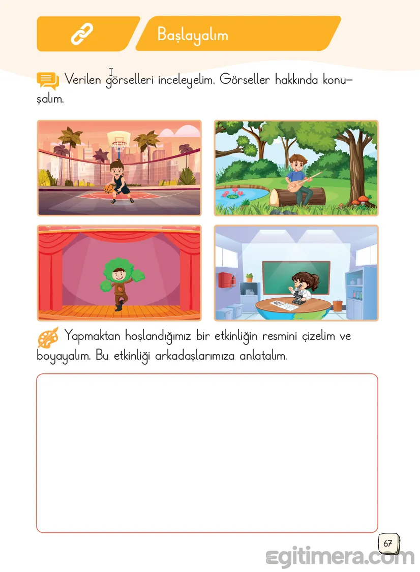 1.Sınıf Türkçe Ders Kitapları Cevapları Sayfa 67 – MEB Yayınları