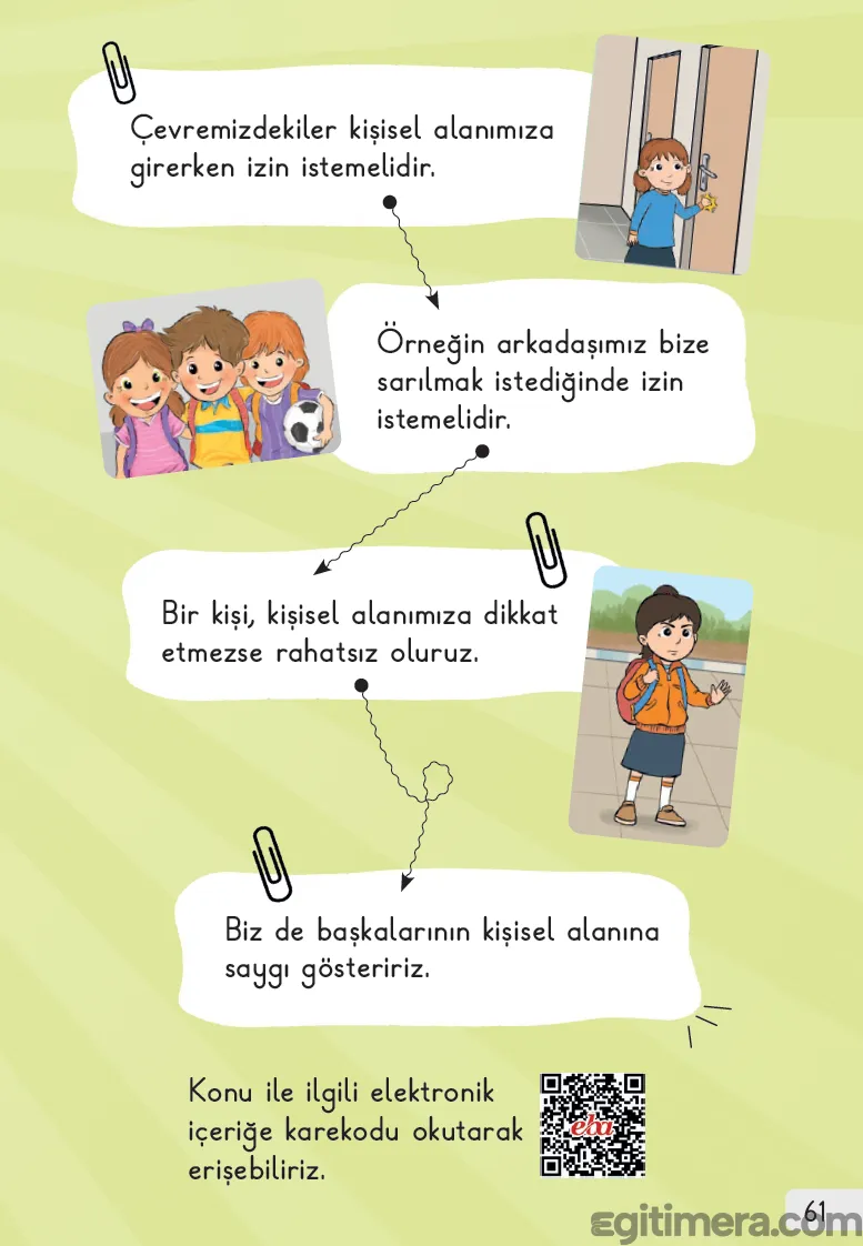 1. Sınıf Hayat Bilgisi Ders Kitabı Cevapları Sayfa 61 – MEB Yayınları
